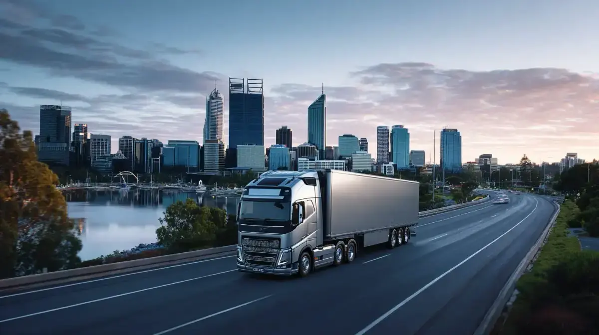 Perth freight pickup and east-west interstate linehaul across road, rail and air networks, coordinated by QFM from Kewdale intermodal and Perth metro industrial precincts